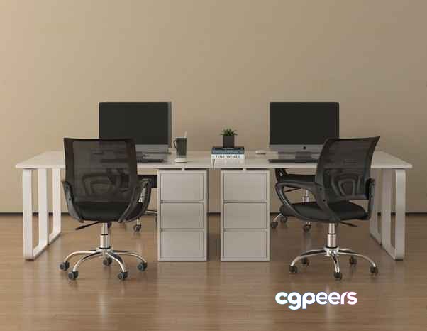 Two Computer Monitors 3D Model - 13565 - VRAY Render