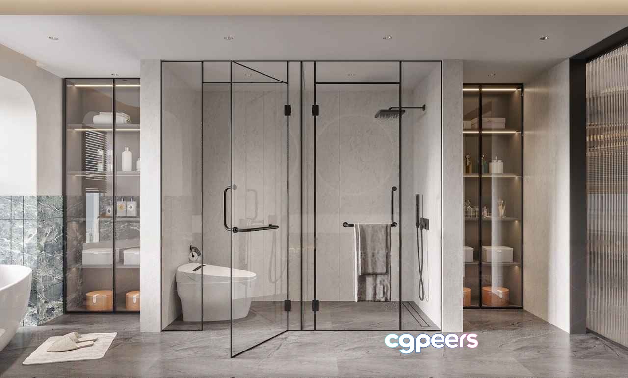Modern Bathroom Interior 3D Model - 20016 - CORONA Render Modern Bathroom Interior 3D Model - 20016 - CORONA Render