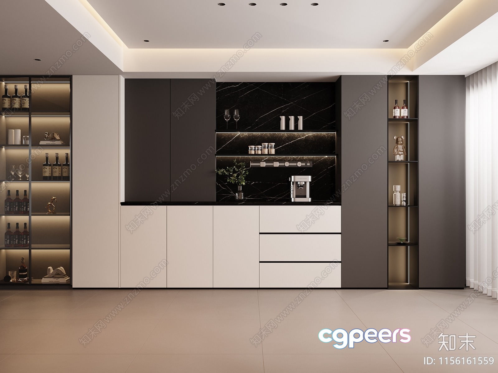 Modern Kitchen Area 3D Model - 16379 - VRAY Render Modern Kitchen Area 3D Model - 16379 - VRAY Render