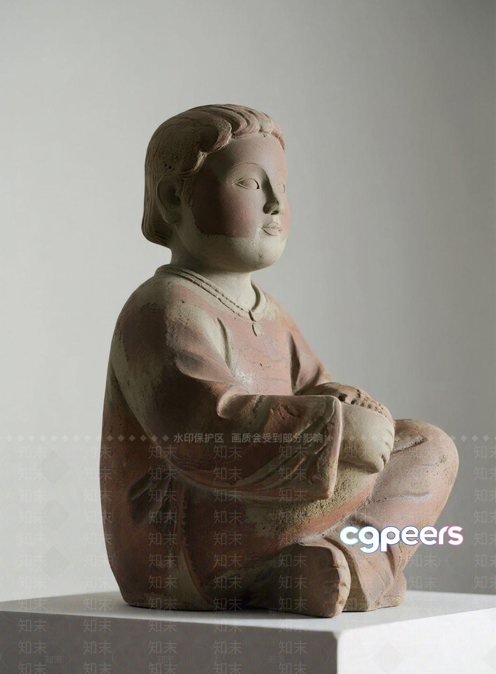 A Small Intricately Carved Statue 3D Model - 10401 - VRAY Render
