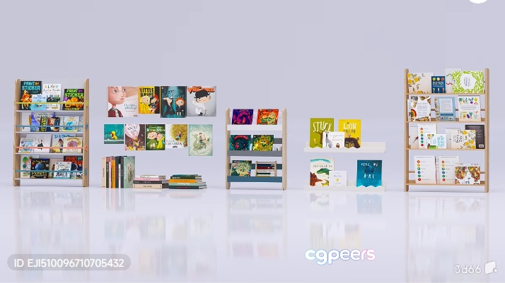 A Collection Of Bookshelves 3D Model - 3387 - VRAY Render