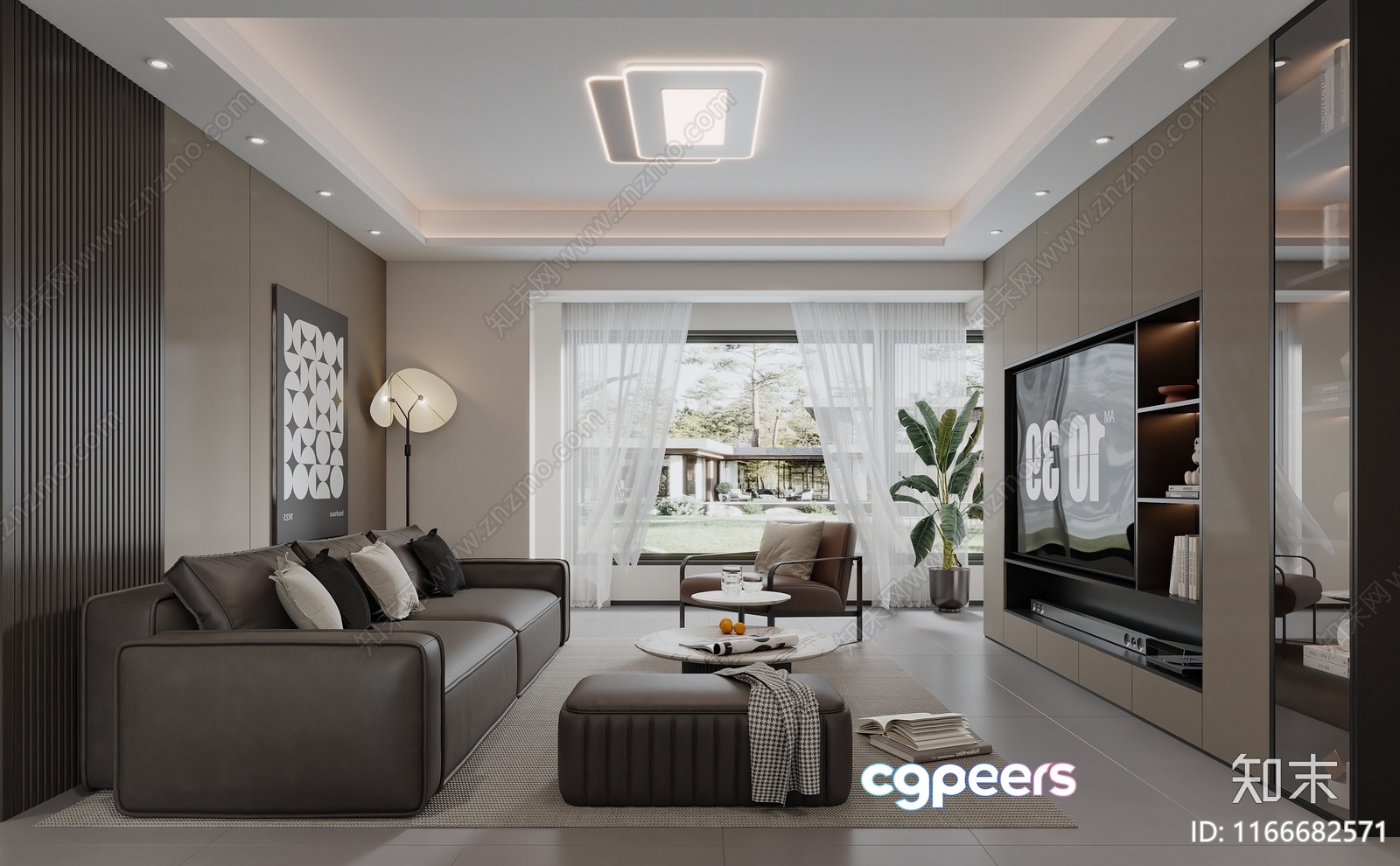 A Living Room With A Modern Design 3D Model - 17588 - VRAY Render A Living Room With A Modern Design 3D Model - 17588 - VRAY Render