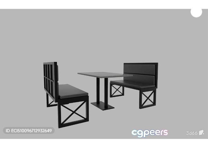 Modern Black Dining Set 3D Model - 3058 - VRAY Render
