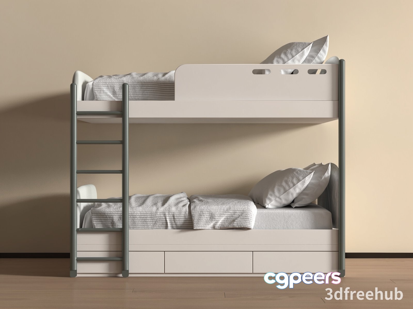 Bunk Bed With Drawers 3D Model - 20840 - VRAY Render