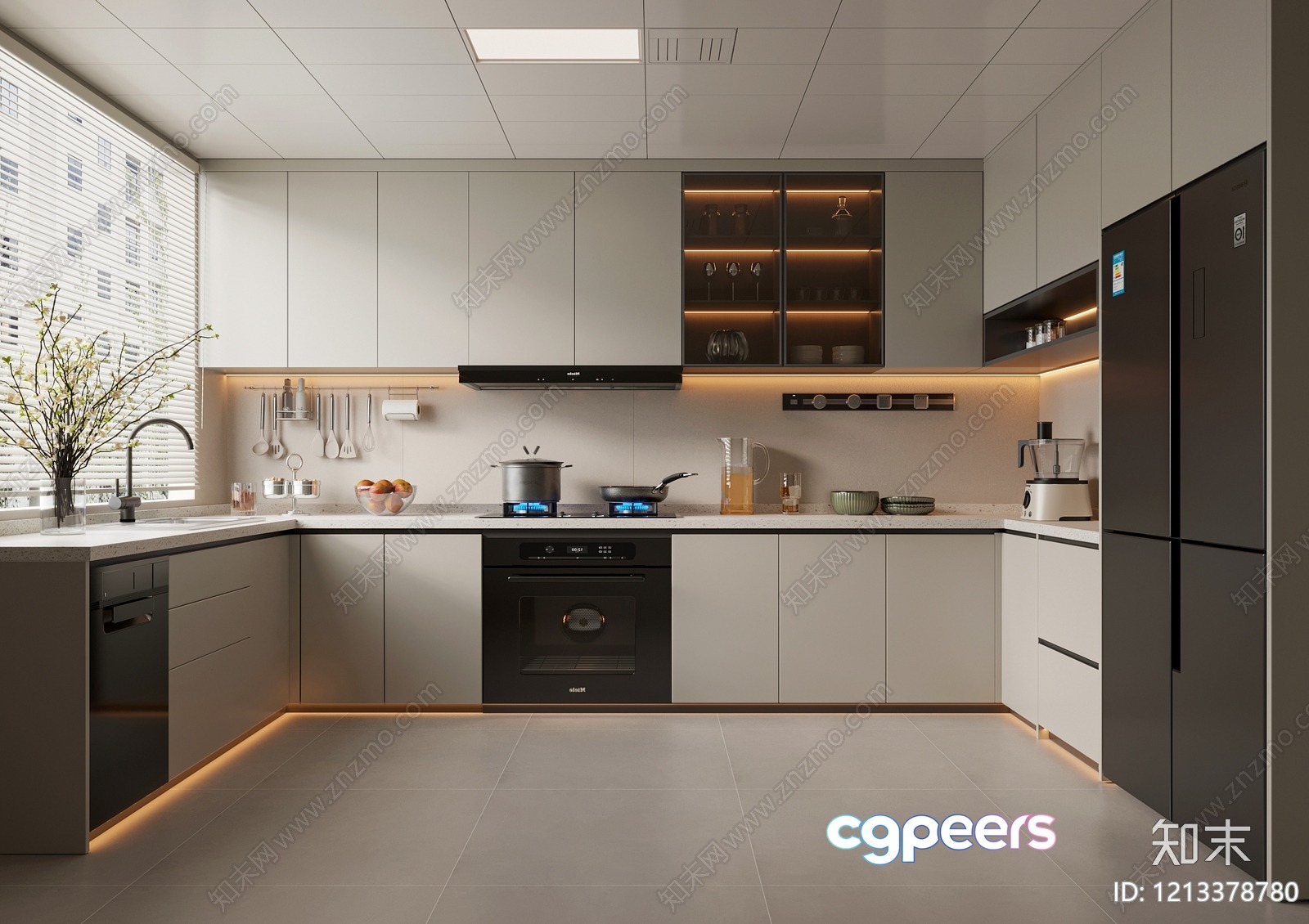 A Modern Kitchen 3D Model - 5232 - VRAY Render A Modern Kitchen 3D Model - 5232 - VRAY Render