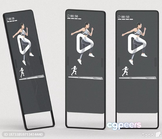 Three Smartphones With A Fitness App On The Screen 3D Model - 11686 - VRAY Render