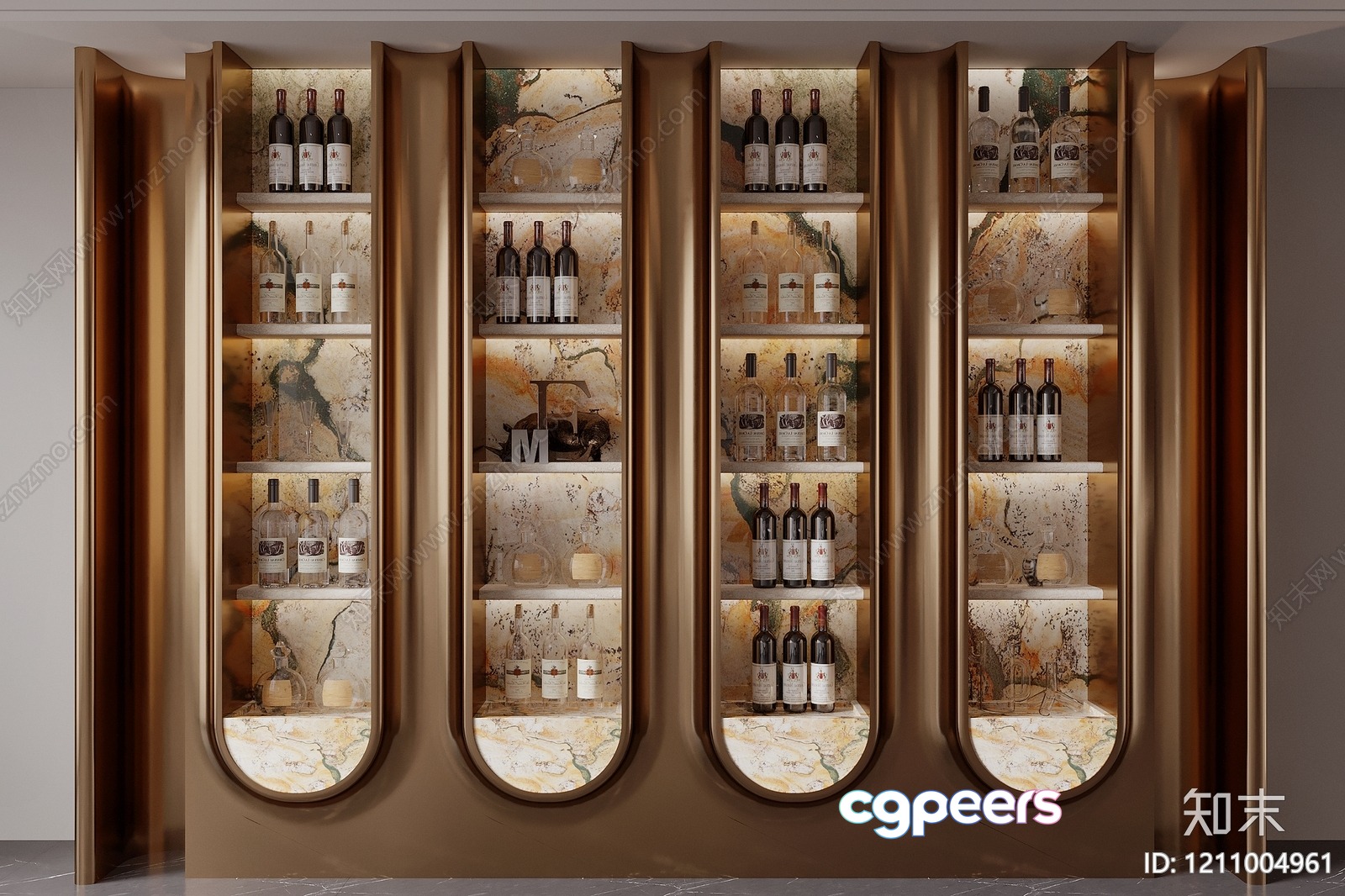 Modern Bar Cabinet 3D Model - 6175 - VRAY Render