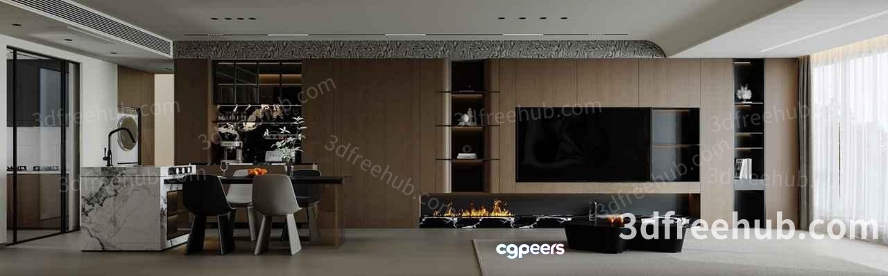 Modern Living Room 3D Model - 20112 - VRAY Render Modern Living Room 3D Model - 20112 - VRAY Render