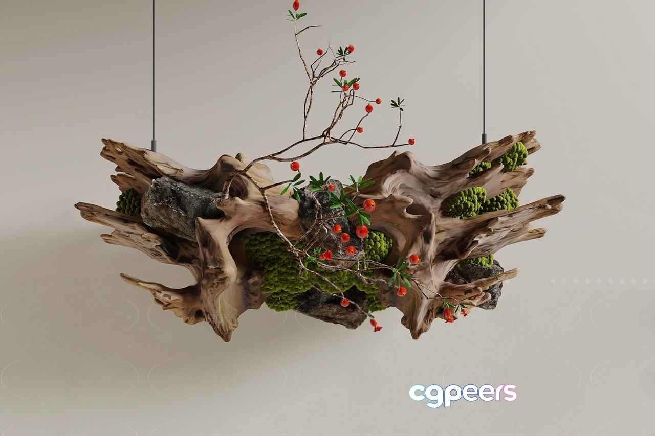A Decorative Wooden Piece 3D Model - 2767 - VRAY Render A Decorative Wooden Piece 3D Model - 2767 - VRAY Render