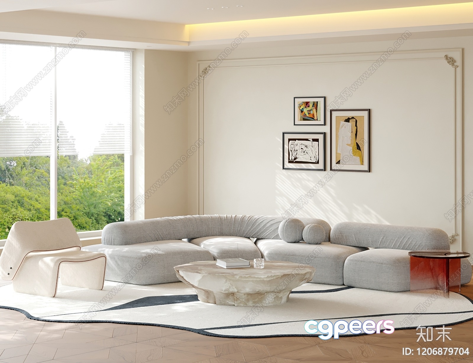 Modern Living Room 3D Model - 12532 - VRAY Render Modern Living Room 3D Model - 12532 - VRAY Render