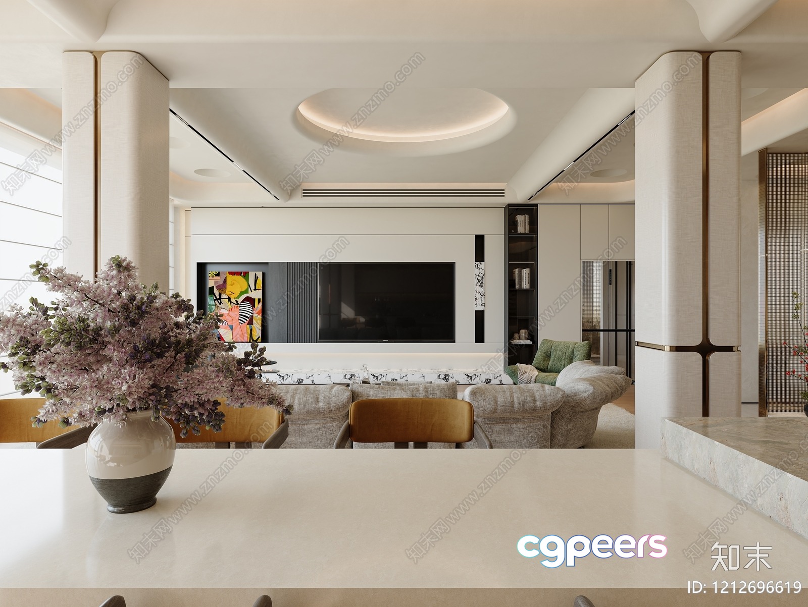 Modern Living Room 3D Model - 1182 - VRAY Render Modern Living Room 3D Model - 1182 - VRAY Render