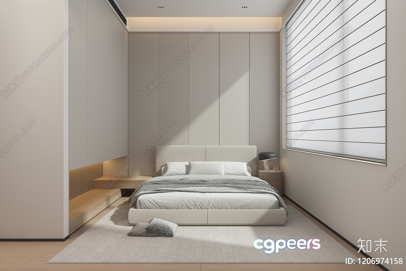 Modern Minimalist Bedroom 3D Model - 10164 - VRAY Render Modern Minimalist Bedroom 3D Model - 10164 - VRAY Render