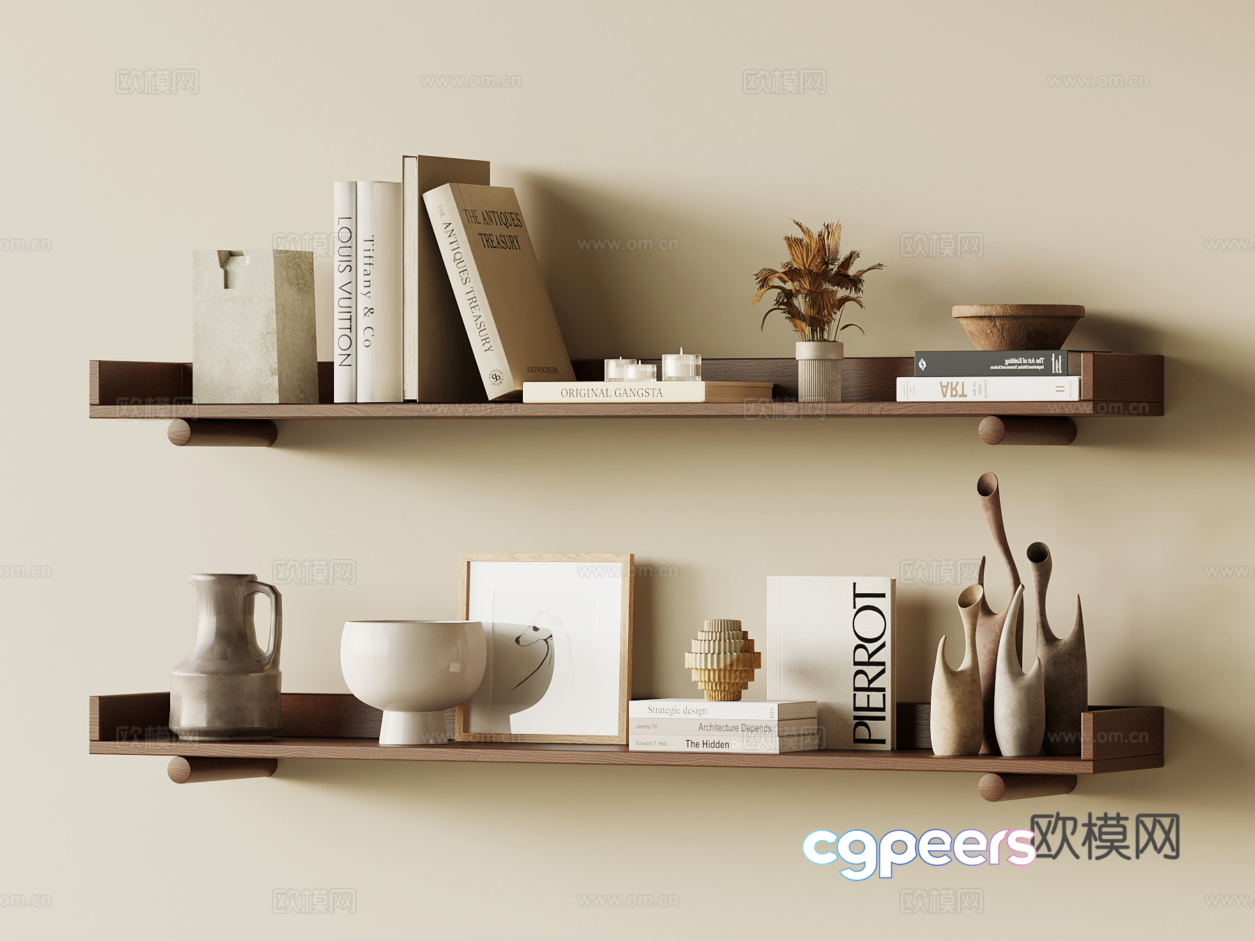 Modern Wooden Shelves 3D Model - 1873 - VRAY Render Modern Wooden Shelves 3D Model - 1873 - VRAY Render