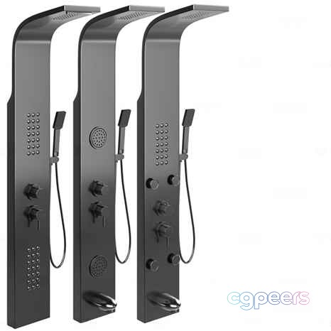 Two Modern Shower Panels 3D Model - 2374 - VRAY Render Two Modern Shower Panels 3D Model - 2374 - VRAY Render
