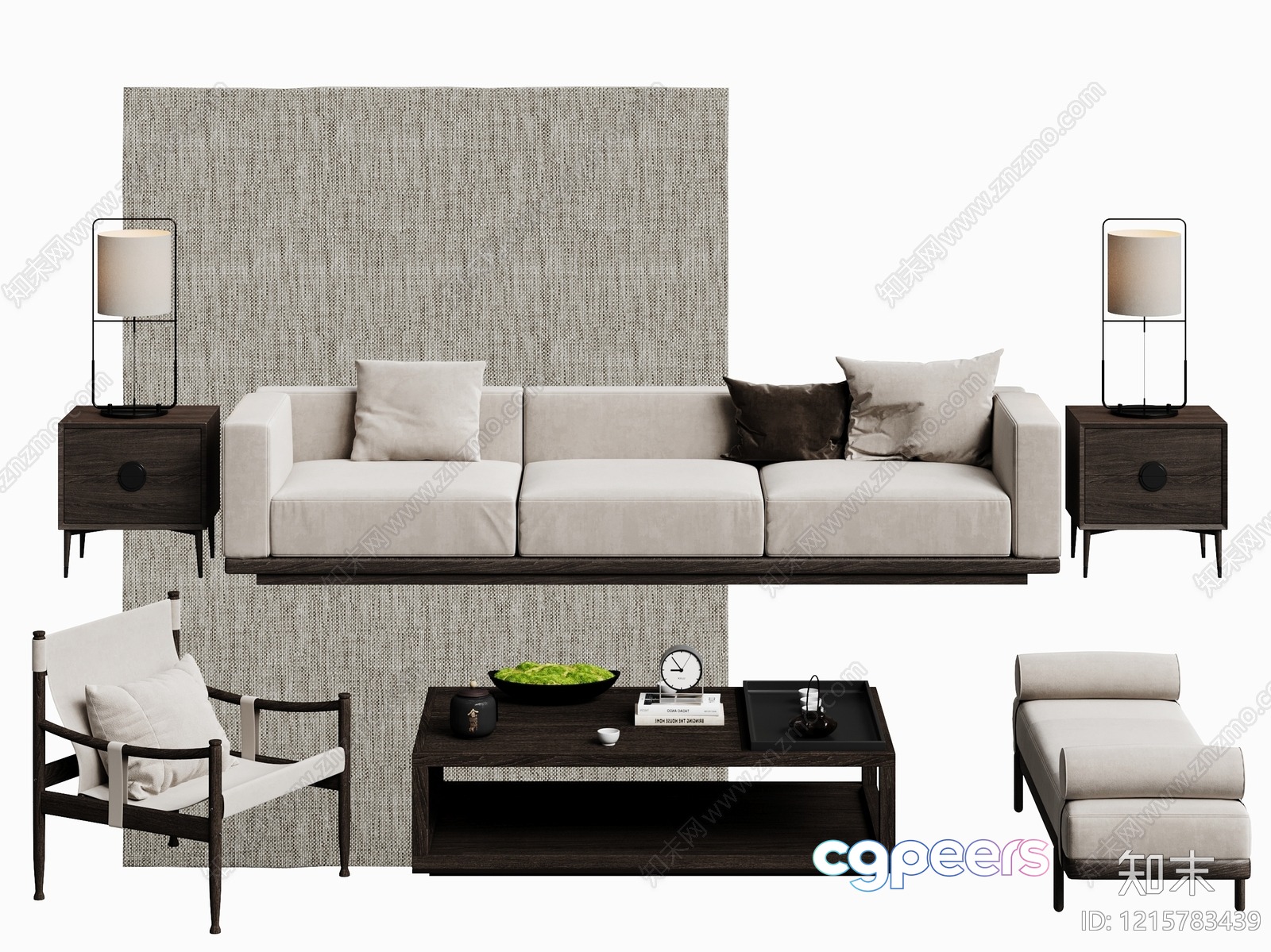 Modern Living Room 3D Model - 12584 - VRAY Render
