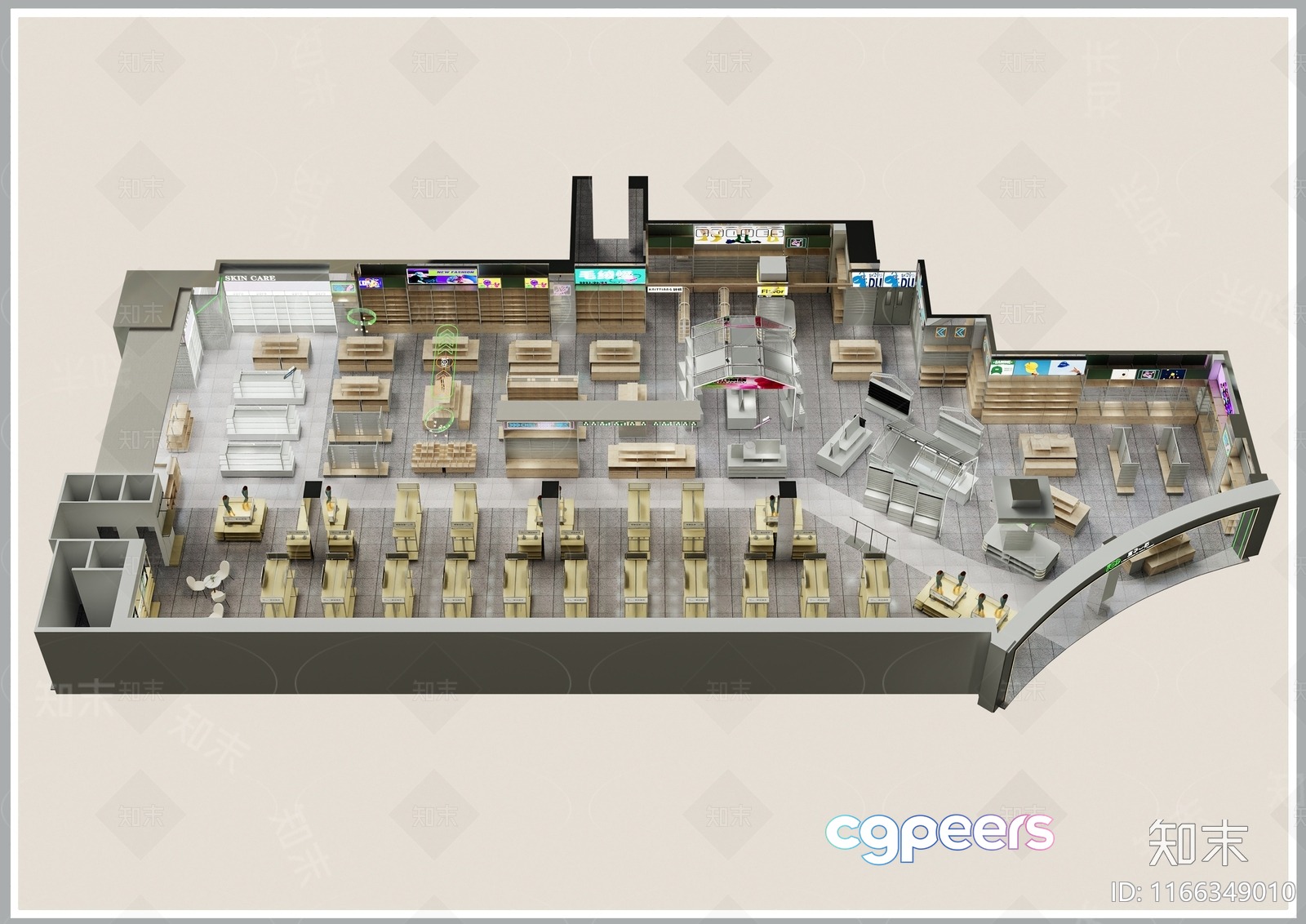 A 3D Rendering Of A Store Layout 3D Model - 12462 - VRAY Render A 3D Rendering Of A Store Layout 3D Model - 12462 - VRAY Render