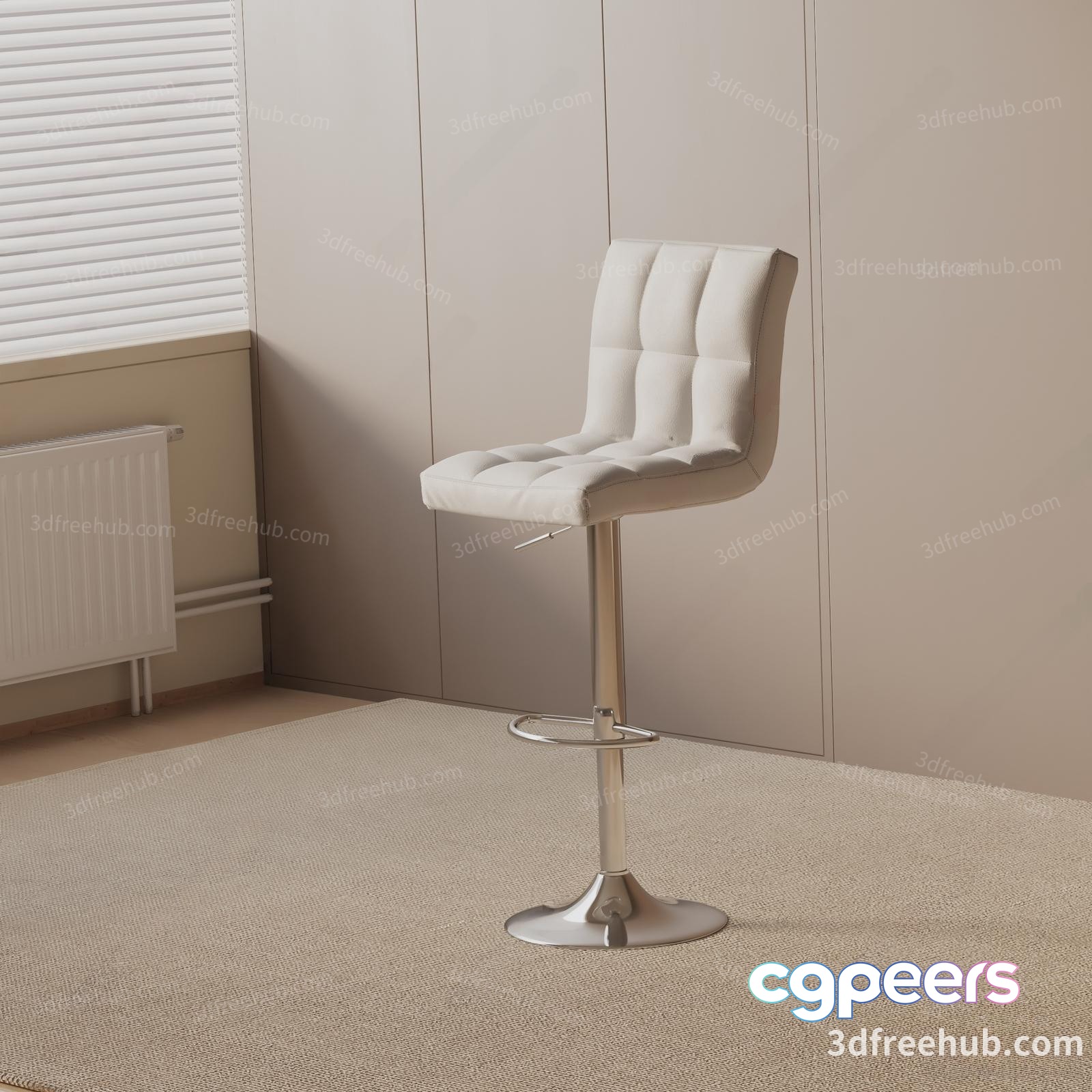 Modern Bar Stool 3D Model - 21858 - VRAY Render Modern Bar Stool 3D Model - 21858 - VRAY Render
