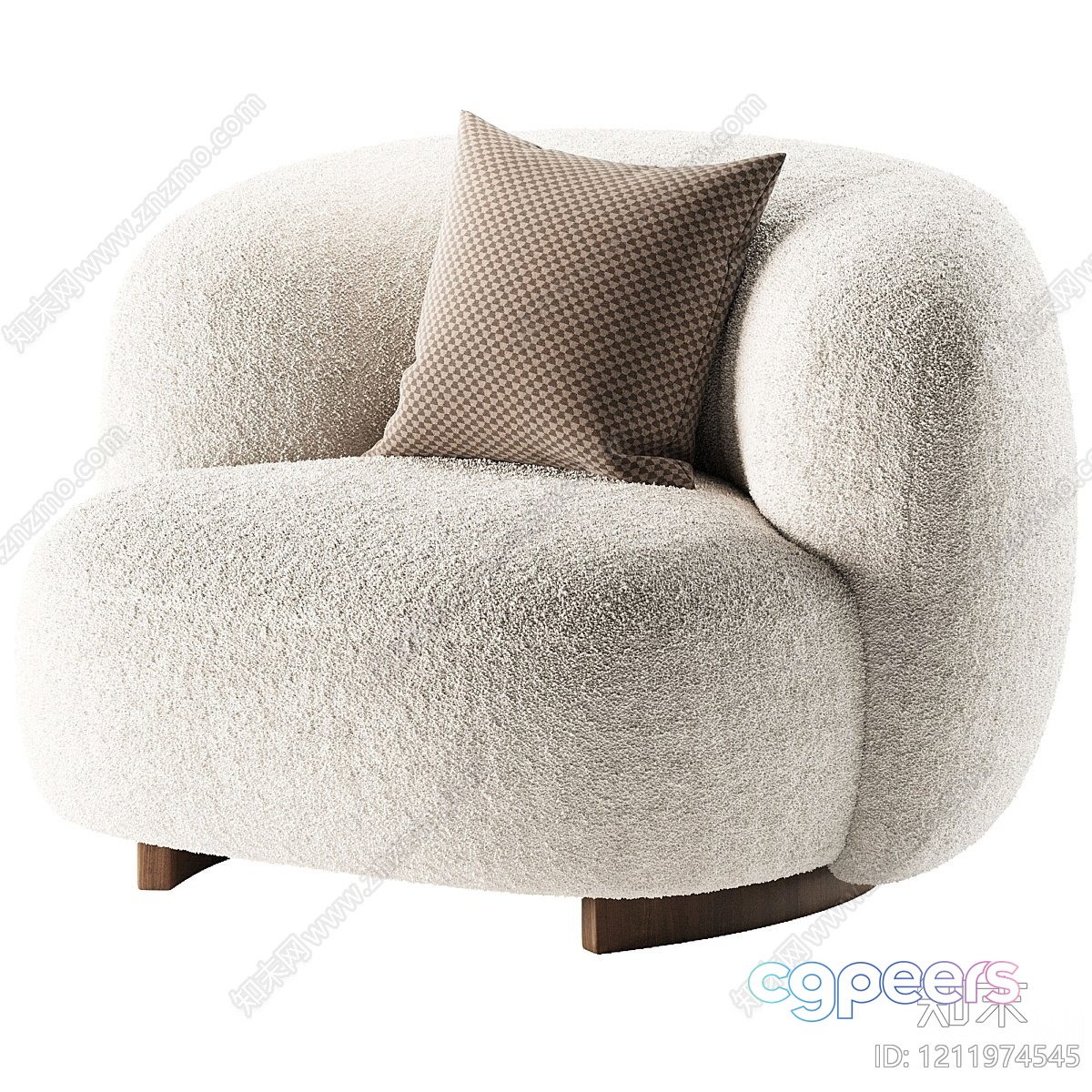 Cozy White Armchair 3D Model - 18883 - VRAY Render Cozy White Armchair 3D Model - 18883 - VRAY Render