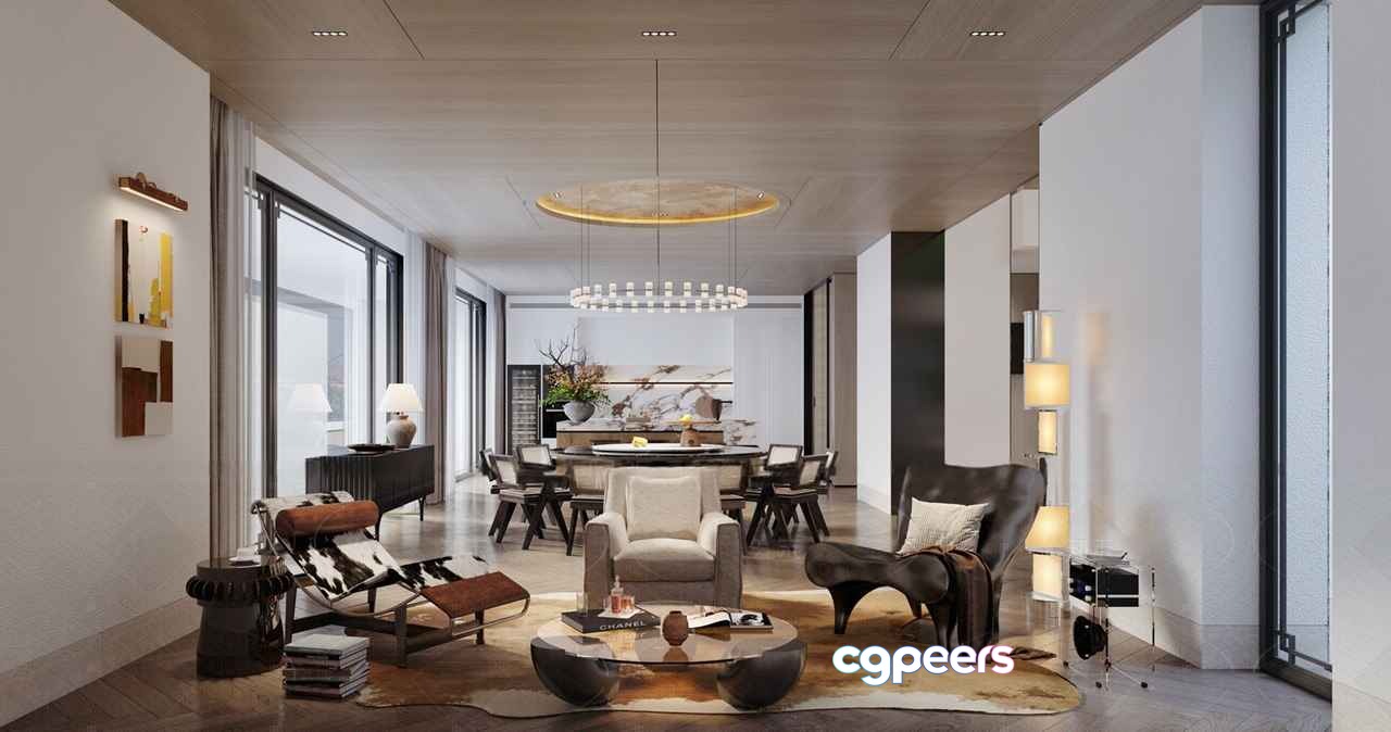 Modern Living Room 3D Model - 21639 - CORONA Render Modern Living Room 3D Model - 21639 - CORONA Render