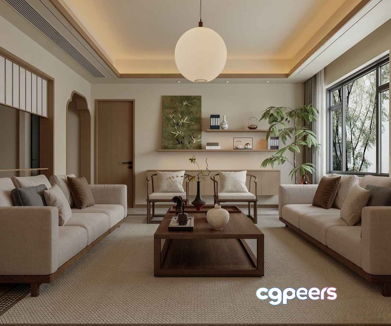 Modern Living Room 3D Model - 1417 - CORONA Render