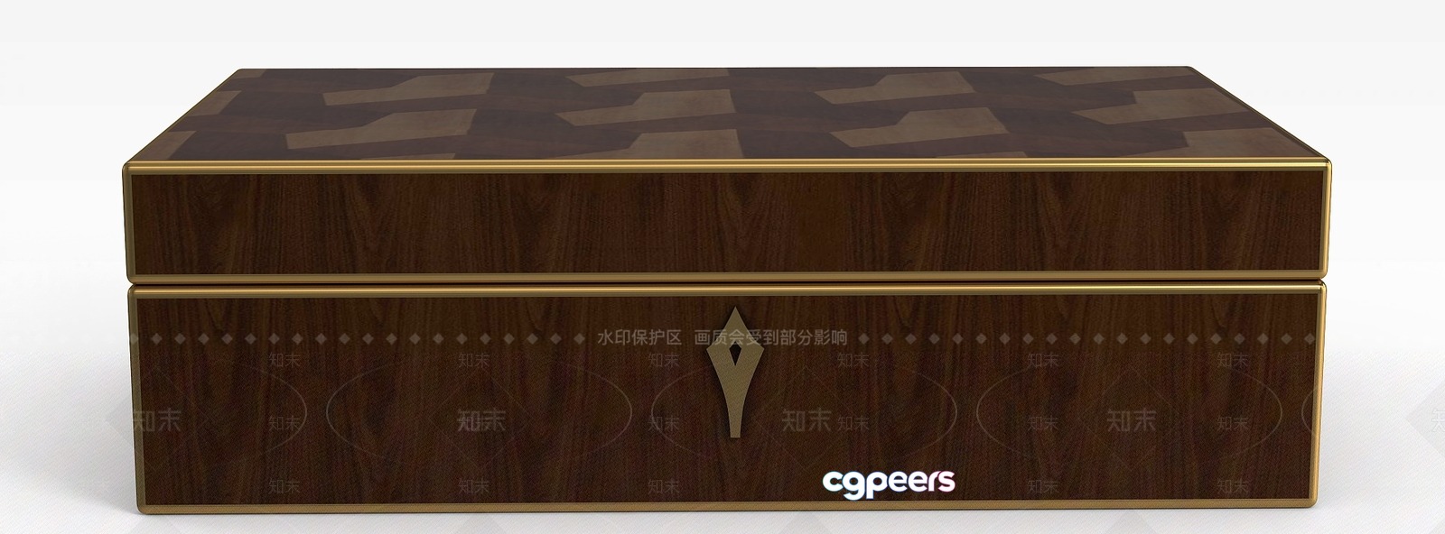 A Wooden Box With A Gold Handle 3D Model - 14729 - VRAY Render A Wooden Box With A Gold Handle 3D Model - 14729 - VRAY Render