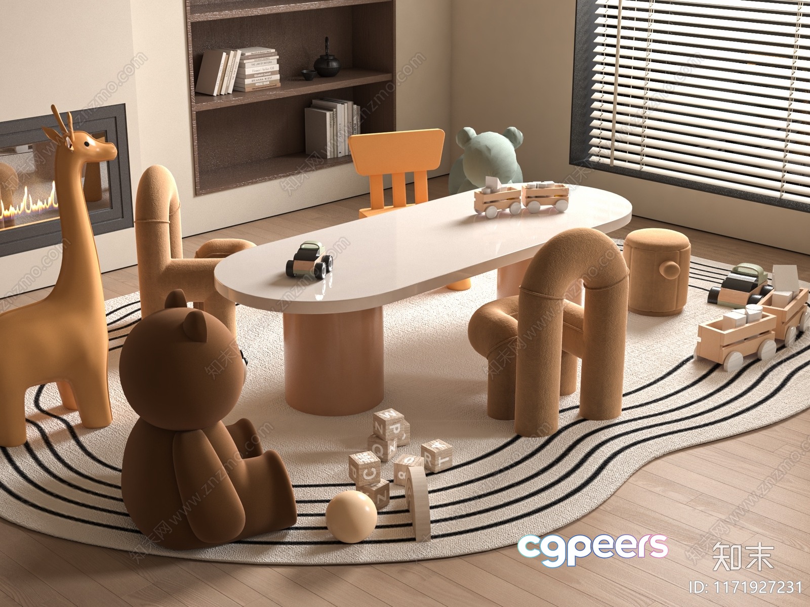 Modern Kids' Playroom 3D Model - 13572 - VRAY Render Modern Kids' Playroom 3D Model - 13572 - VRAY Render