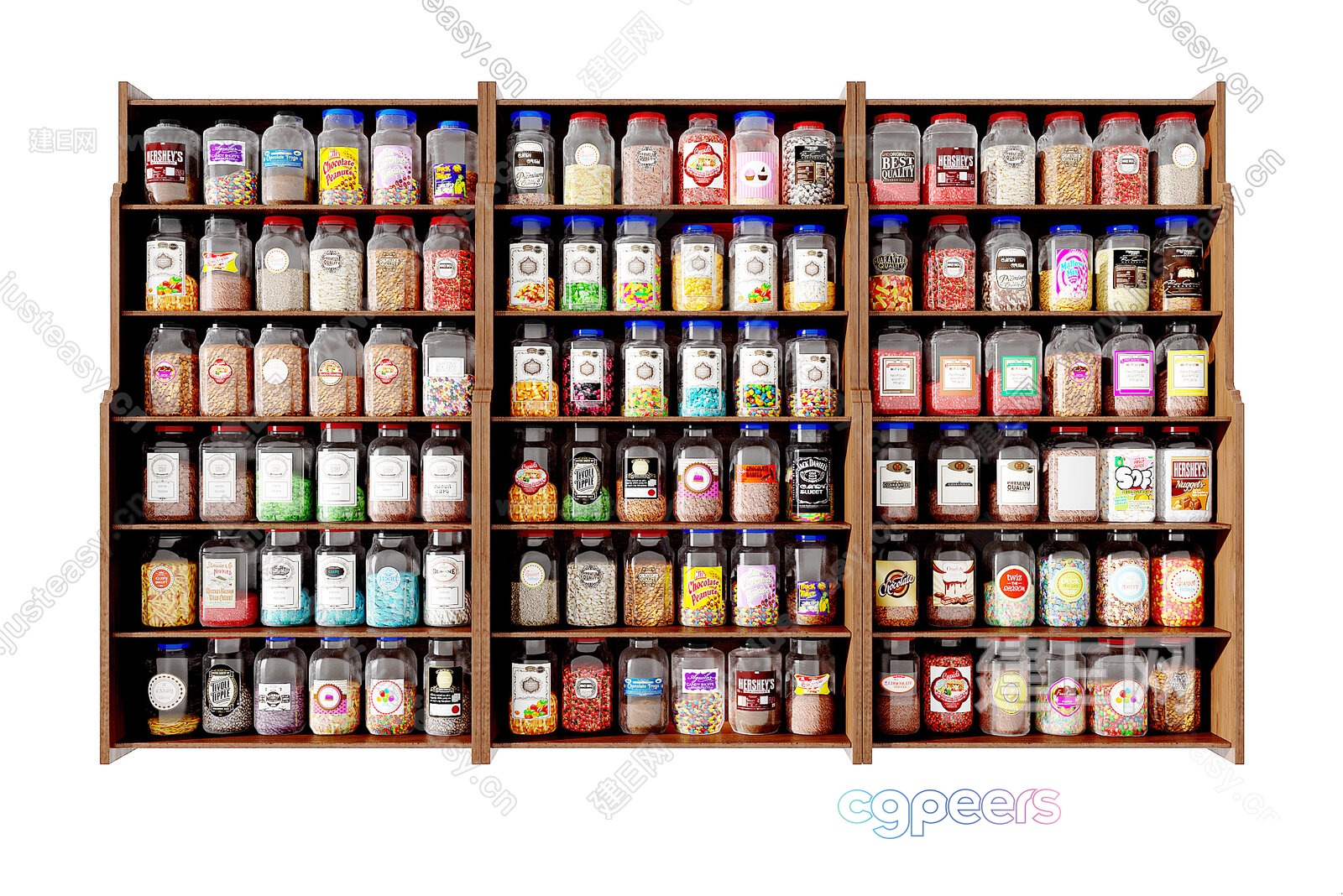 Wooden Candy Shelves 3D Model - 8847 - VRAY Render