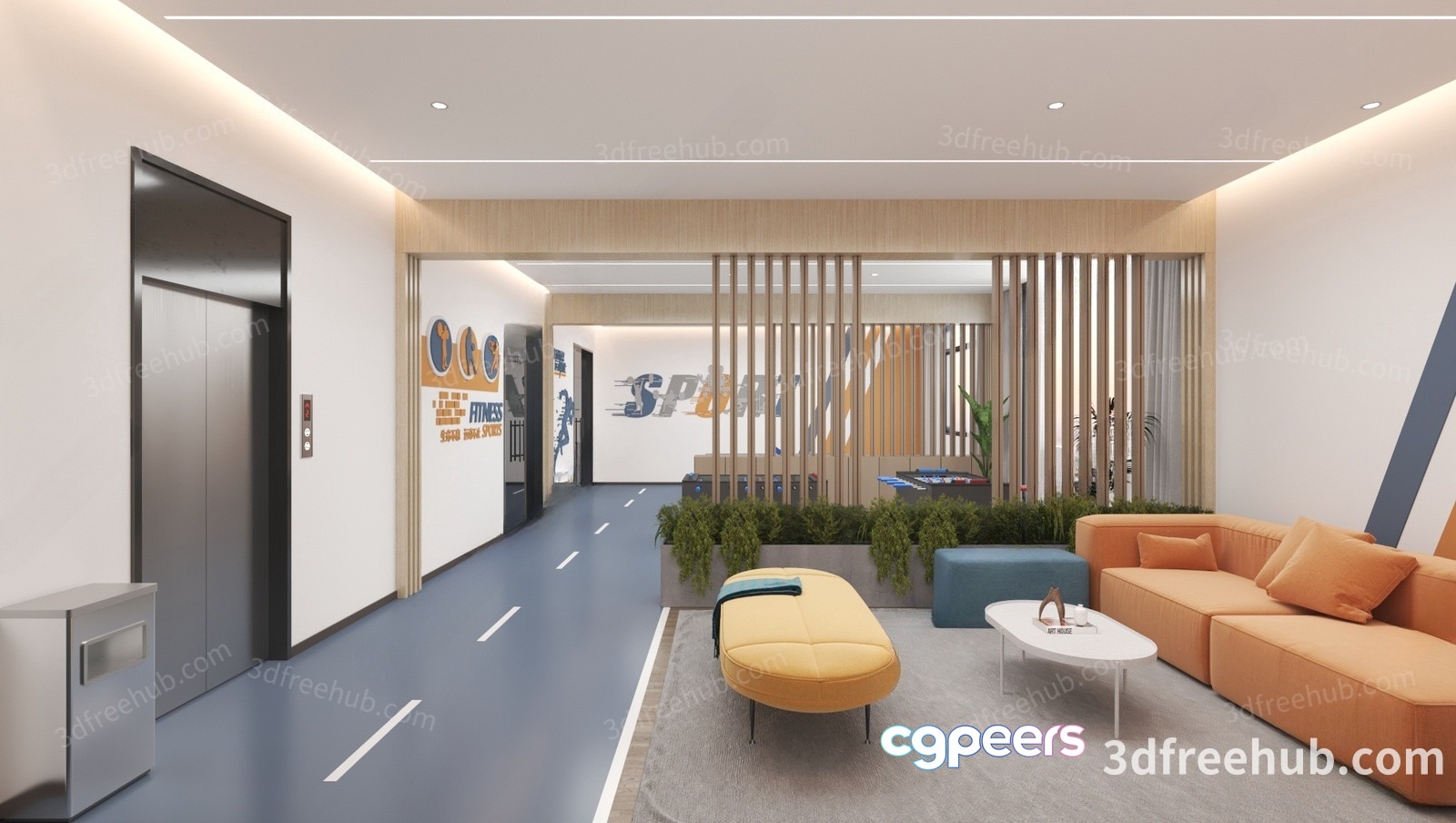 Modern Office Space 3D Model - 21262 - VRAY Render