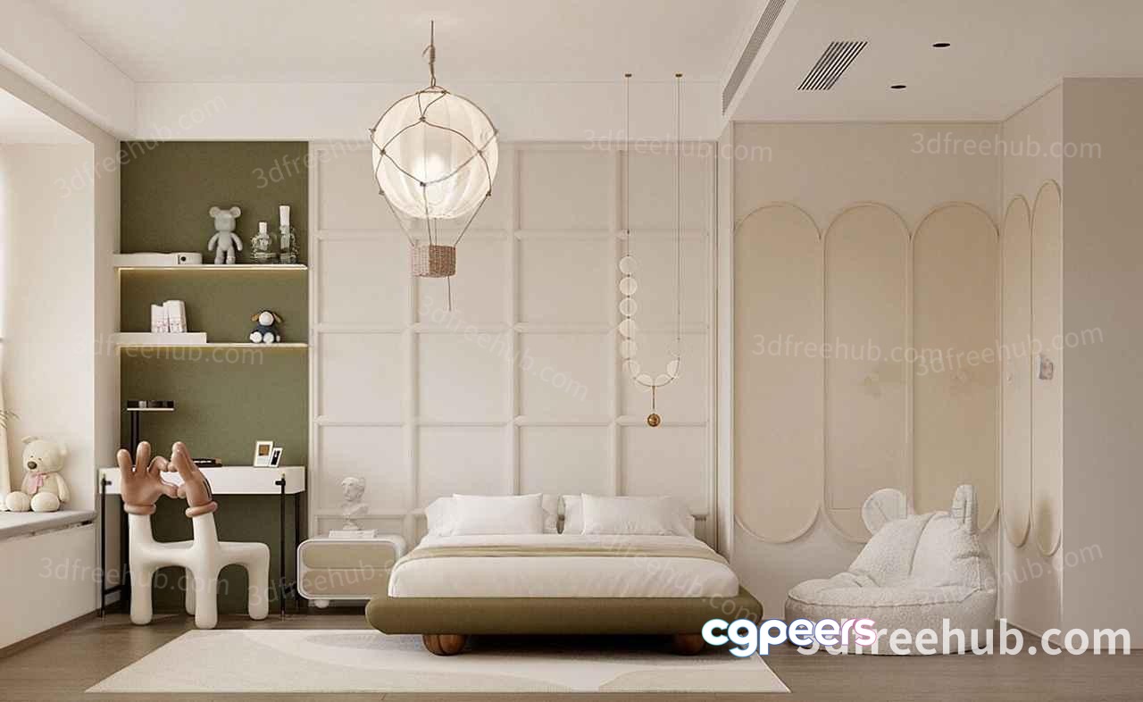 Modern Bedroom 3D Model - 20009 - VRAY Render