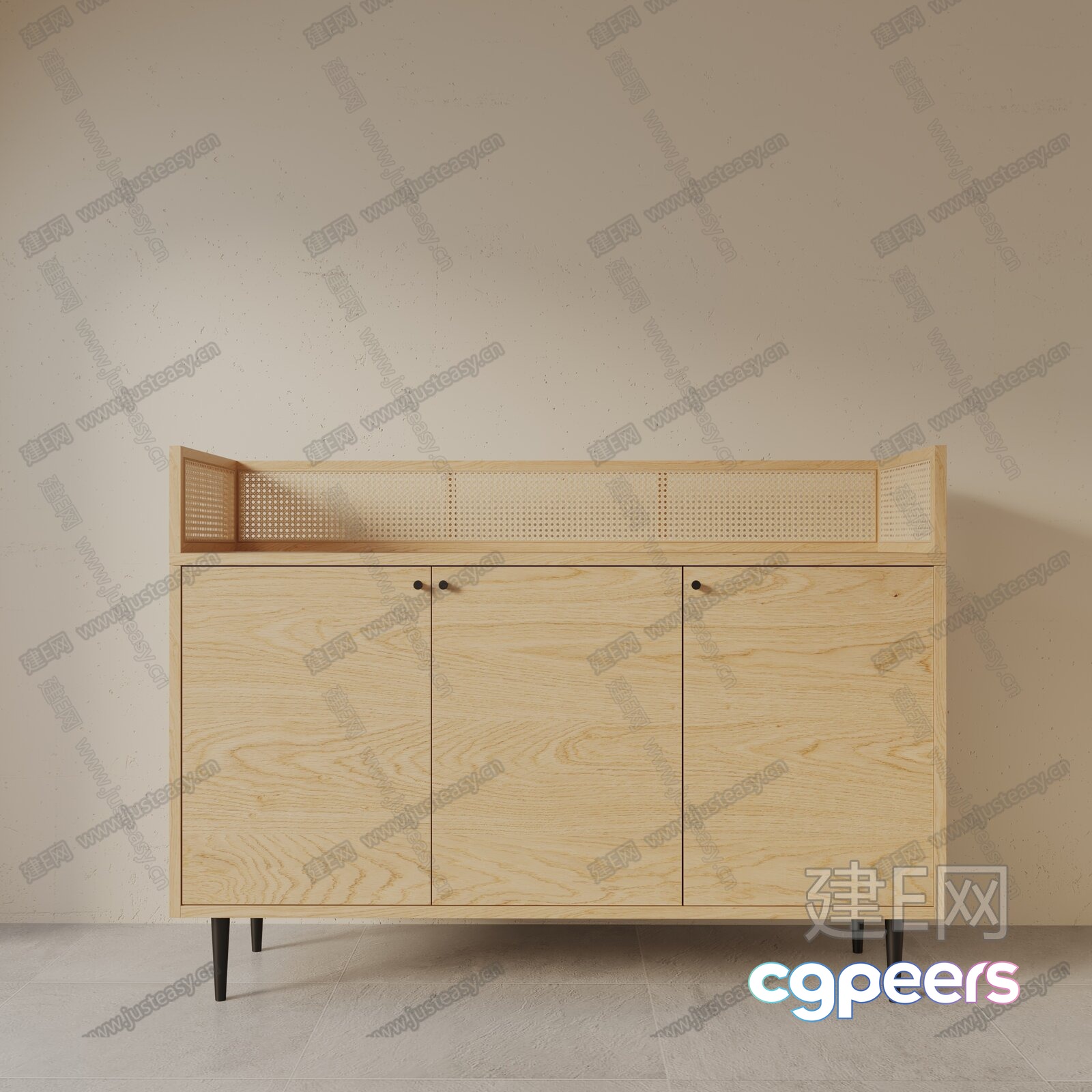 A Light-Colored Wooden Cabinet 3D Model - 15979 - VRAY Render A Light-Colored Wooden Cabinet 3D Model - 15979 - VRAY Render