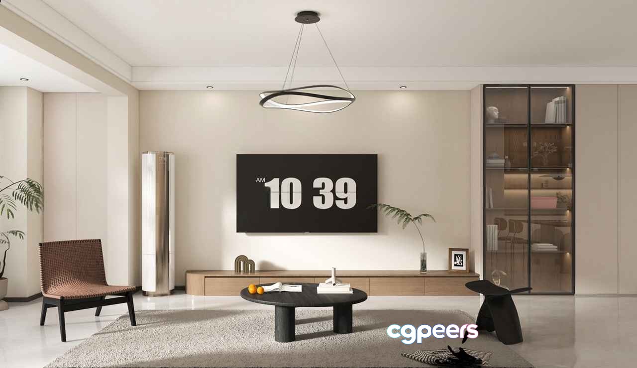 Modern Living Room 3D Model - 18153 - VRAY Render