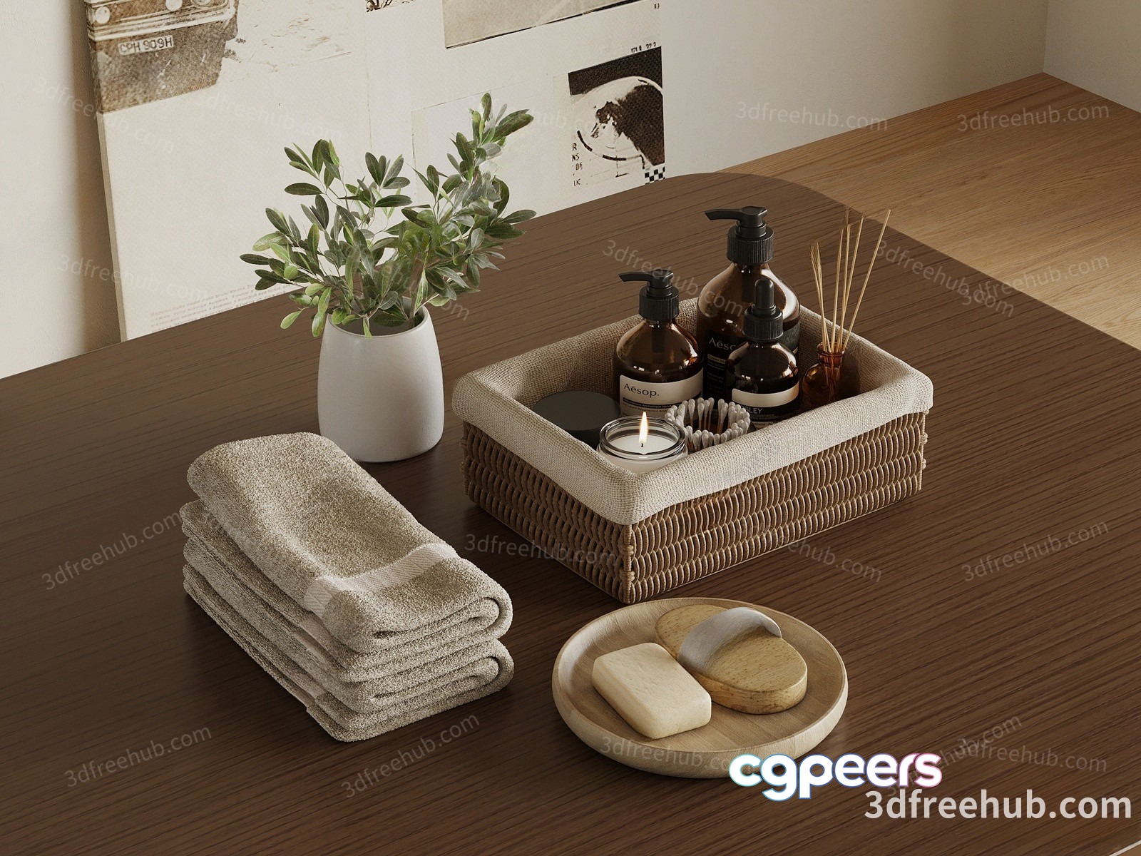 Modern Bathroom Essentials 3D Model - 18504 - VRAY Render Modern Bathroom Essentials 3D Model - 18504 - VRAY Render