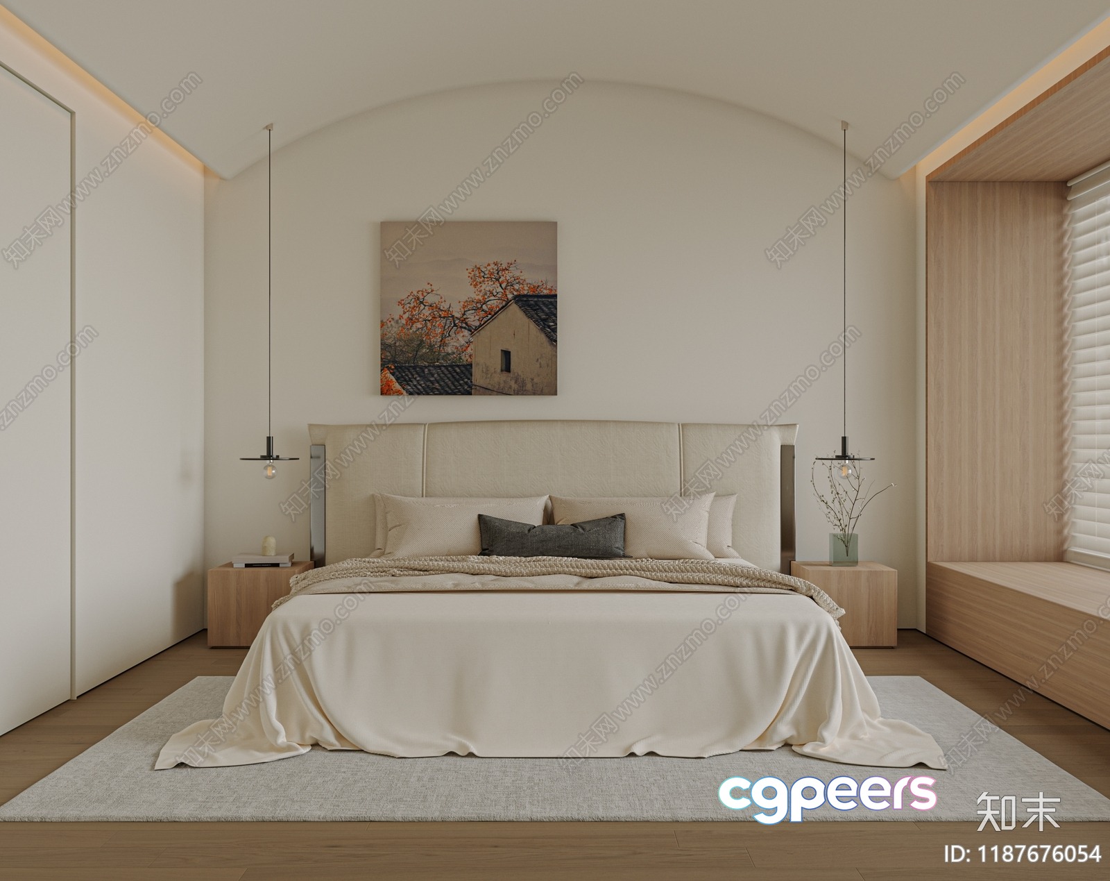 Cozy Bedroom 3D Model - 13969 - VRAY Render