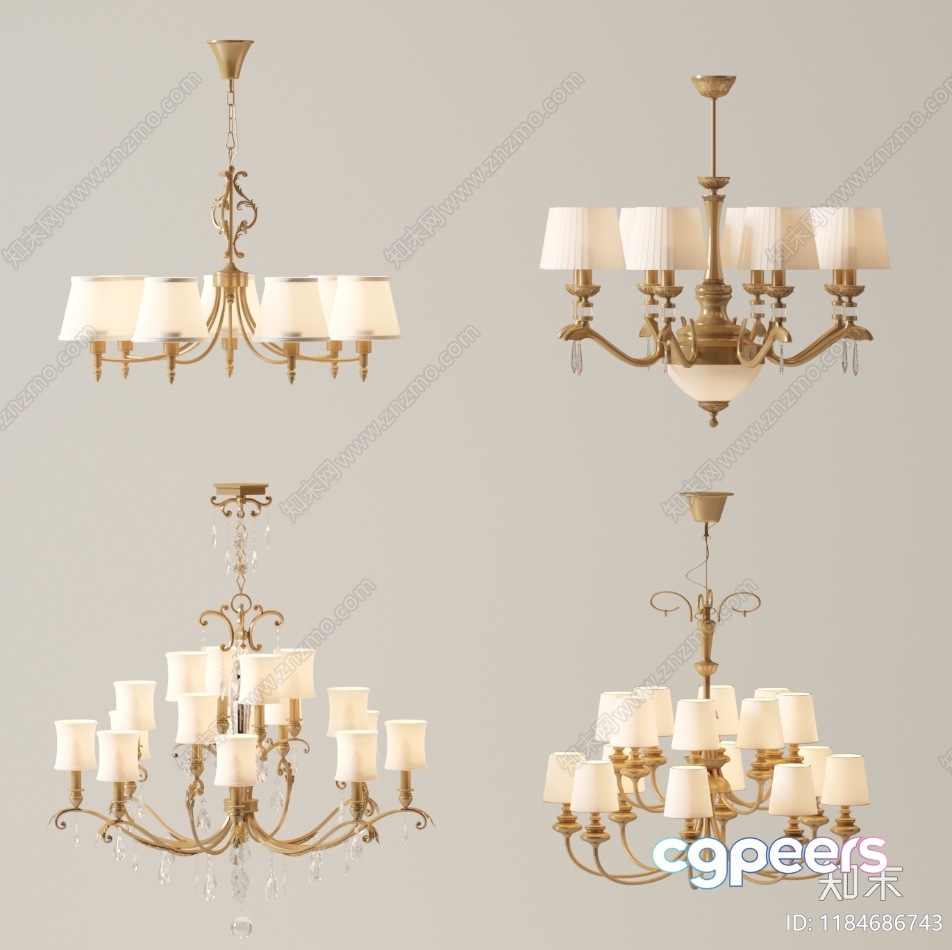 Gold Light Fixture 3D Model - 19018 - CORONA Render