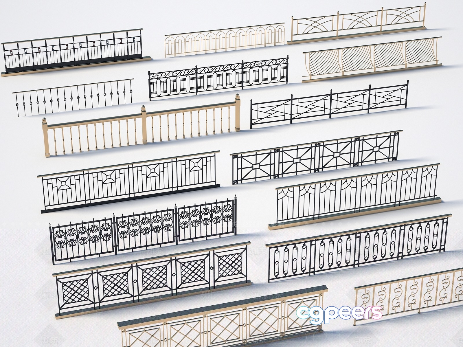 Examples Of Decorative Railings 3D Model - 8358 - VRAY Render