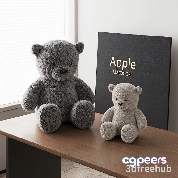 Gray Teddy Bears 3D Model - 19140 - VRAY Render