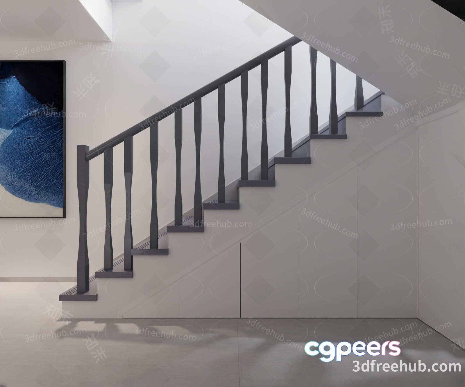 A Modern Staircase 3D Model - 21272 - VRAY Render A Modern Staircase 3D Model - 21272 - VRAY Render