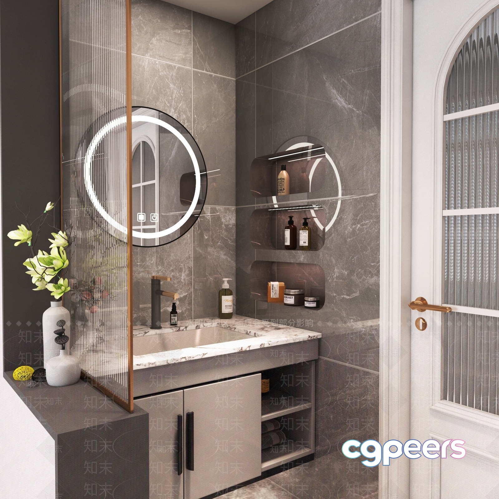 A Modern Bathroom 3D Model - 2898 - VRAY Render