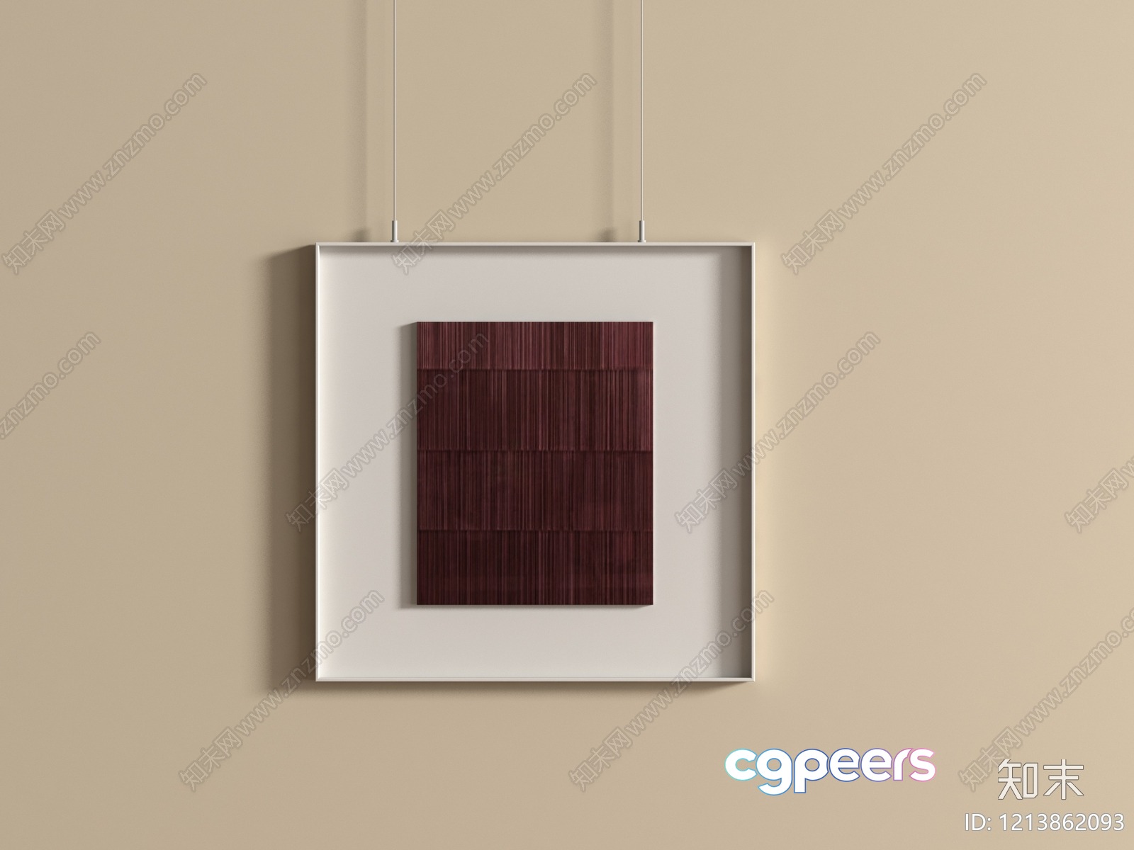 A Square Brown Wooden Wall Hanging 3D Model - 9722 - VRAY Render A Square Brown Wooden Wall Hanging 3D Model - 9722 - VRAY Render