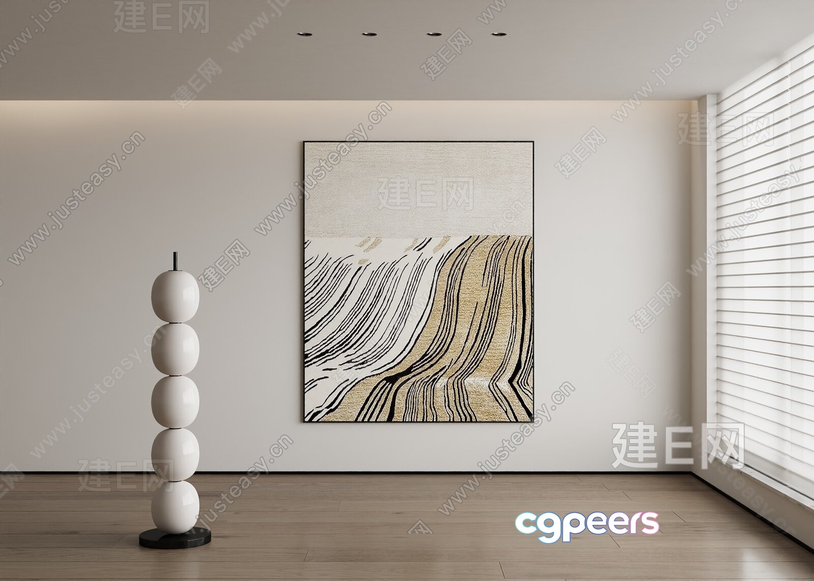 Modern Abstract Art 3D Model - 2885 - VRAY Render