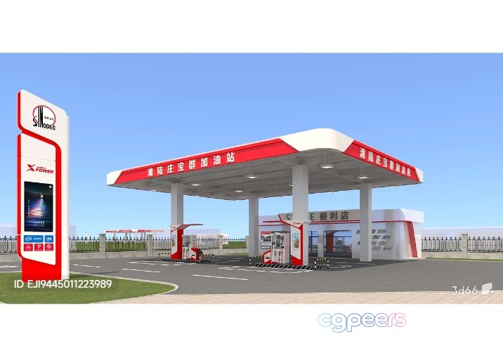 A Gas Station 3D Model - 4540 - VRAY Render A Gas Station 3D Model - 4540 - VRAY Render