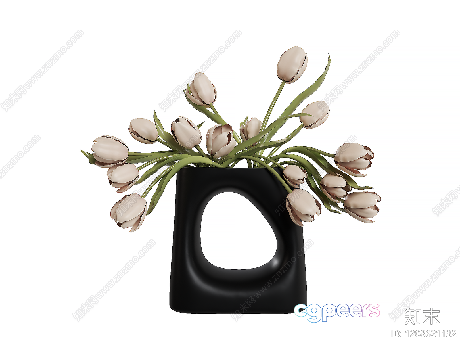 Modern Vase With Flowers 3D Model - 9104 - VRAY Render