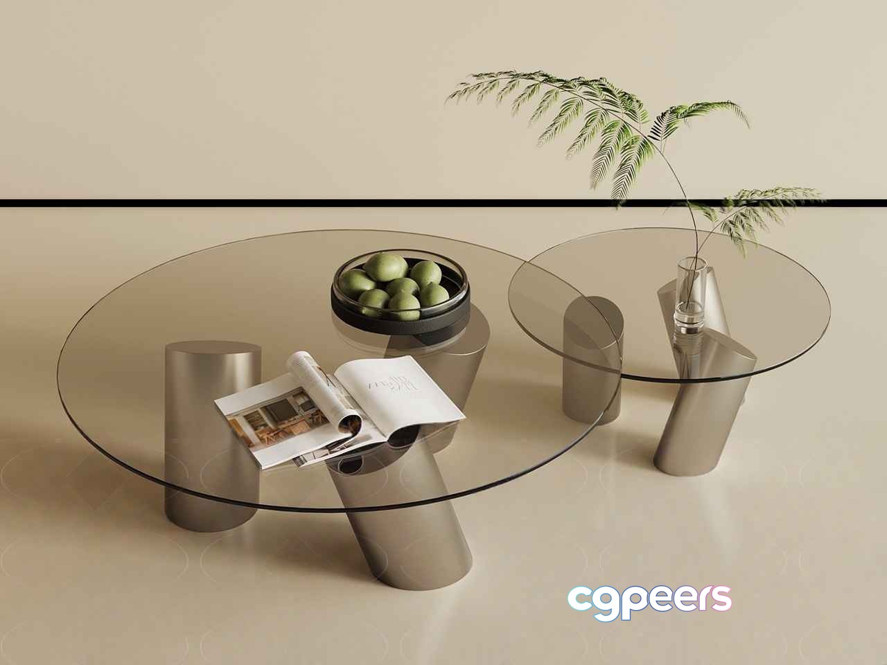 Modern Glass Coffee Tables 3D Model - 17189 - VRAY Render