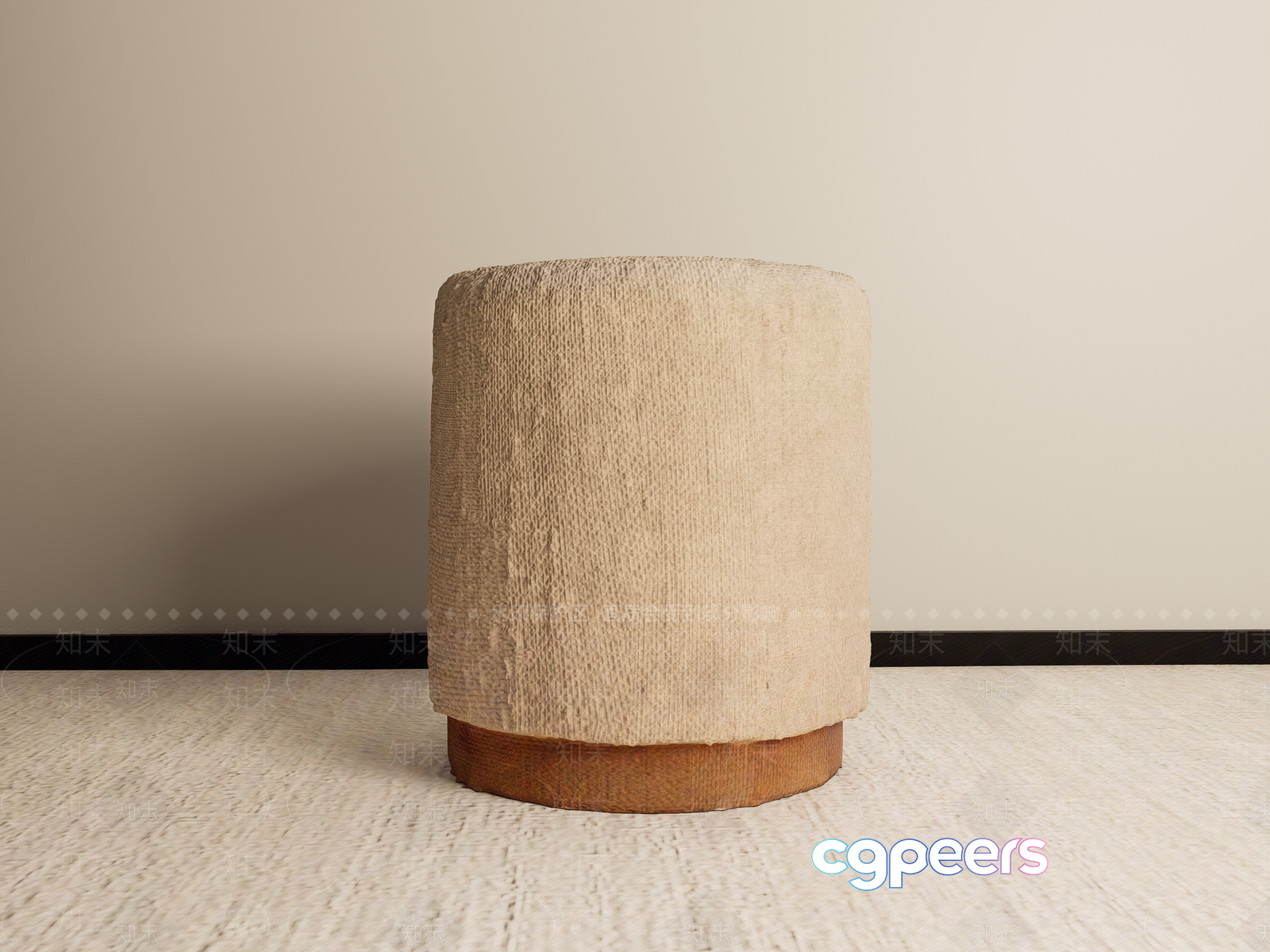 Modern Cylindrical Stool 3D Model - 8885 - VRAY Render