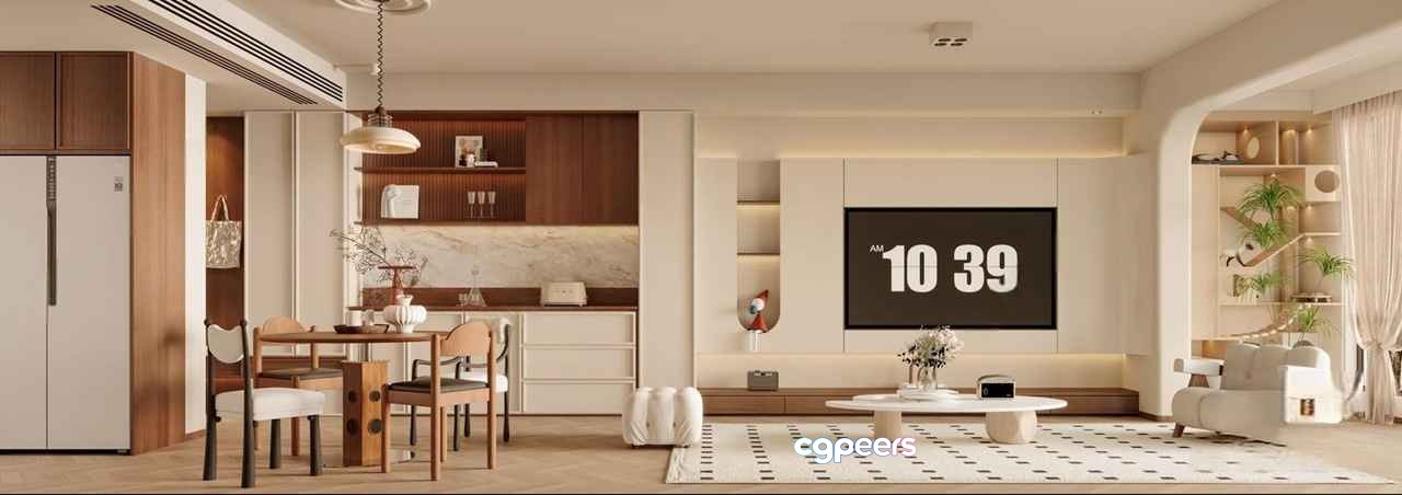 A Modern Living Room 3D Model - 11232 - VRAY Render A Modern Living Room 3D Model - 11232 - VRAY Render
