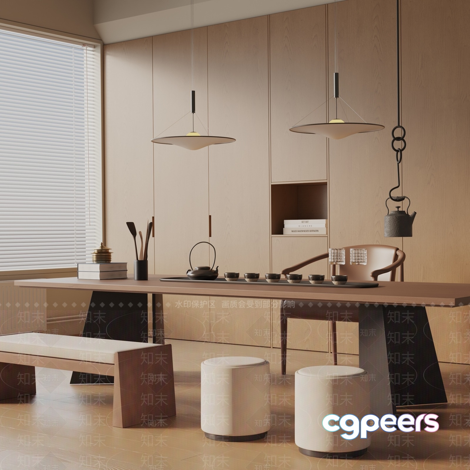 Modern Asian-Inspired Dining Room 3D Model - 18863 - VRAY Render Modern Asian-Inspired Dining Room 3D Model - 18863 - VRAY Render