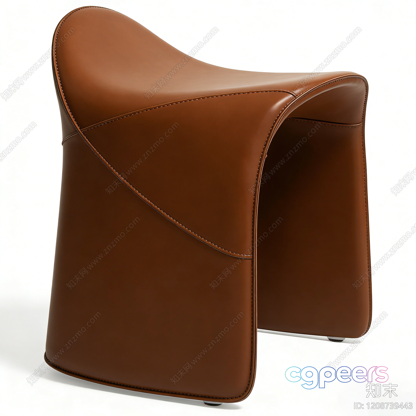 Brown Leather Chair 3D Model - 16980 - VRAY Render