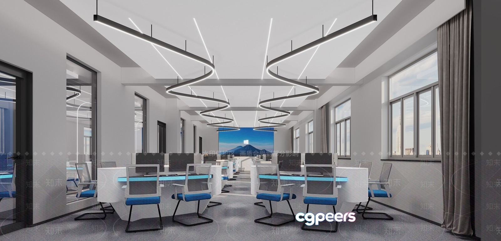Modern Office Space 3D Model - 5781 - VRAY Render