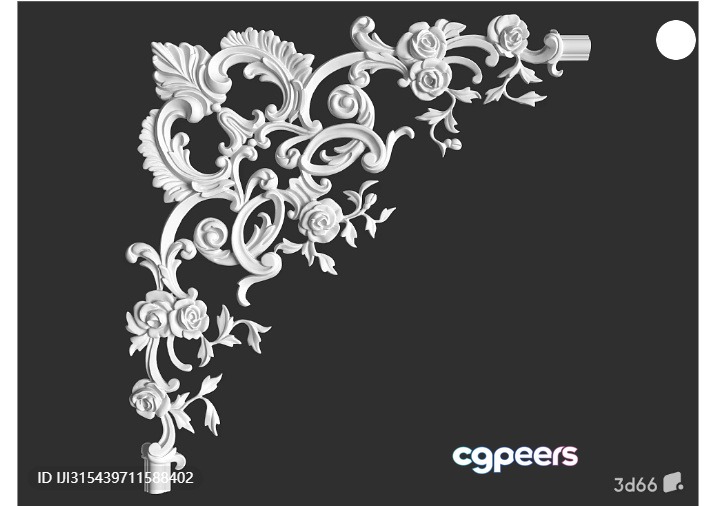 A 3D Design Of A Floral Pattern 3D Model - 3995 - VRAY Render