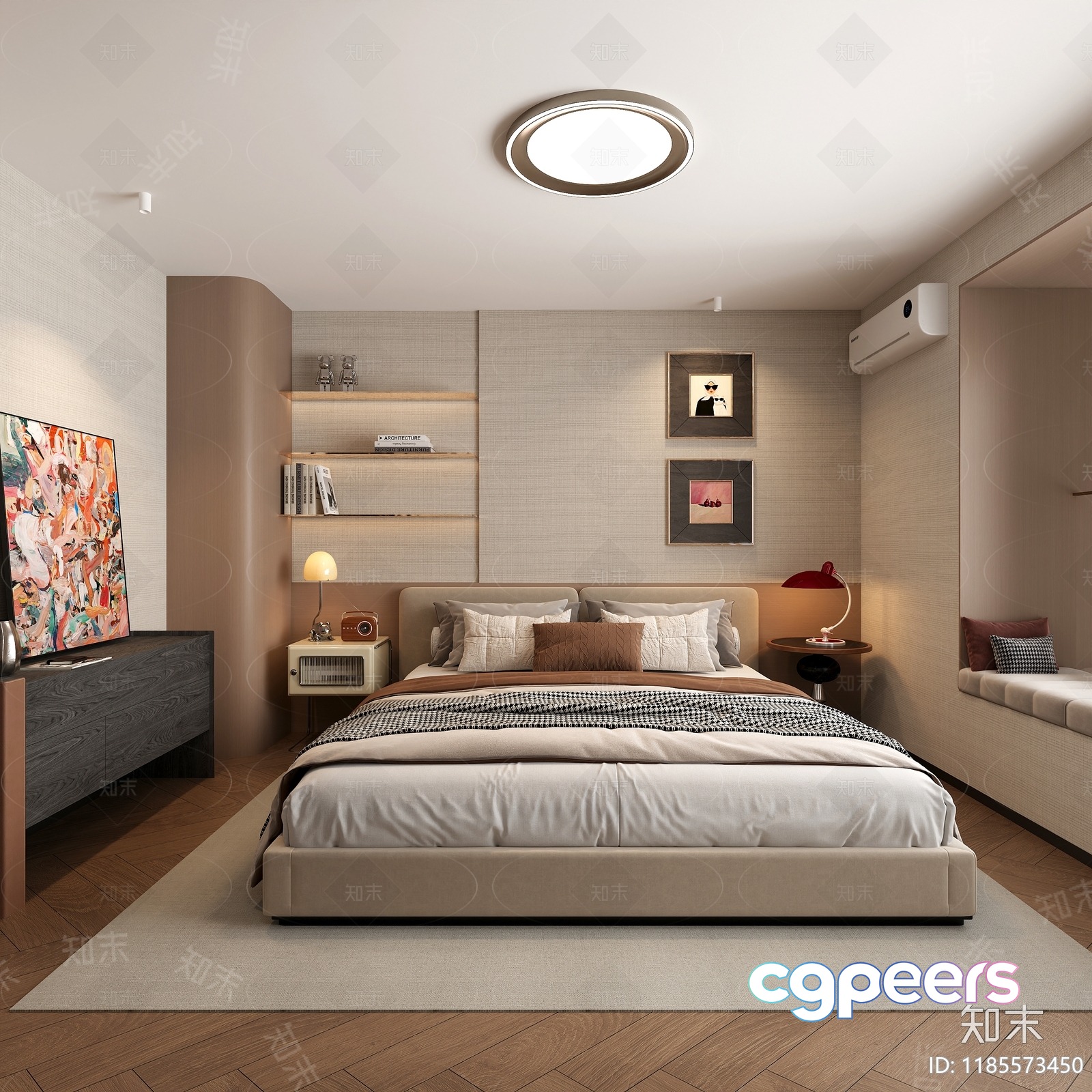 Cozy Modern Bedroom 3D Model - 18195 - CORONA Render